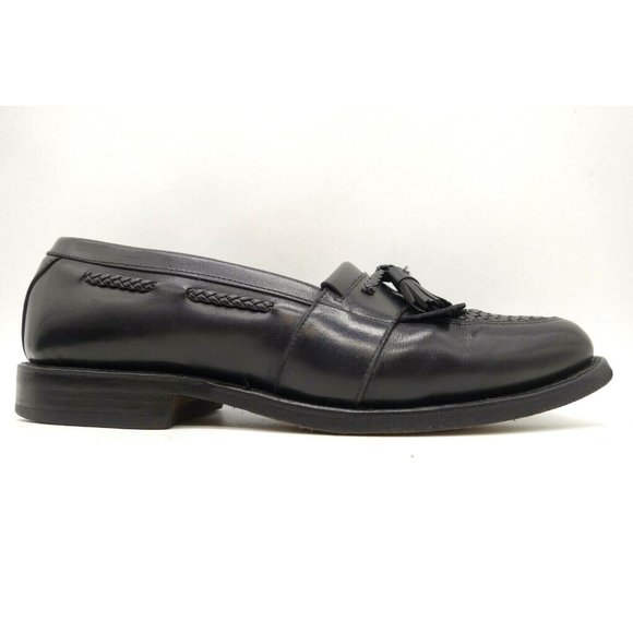 Allen Edmonds Cody Black Woven Leather Kilt Tassel Loafers Shoes Men\'s 8.5 C main image 8
